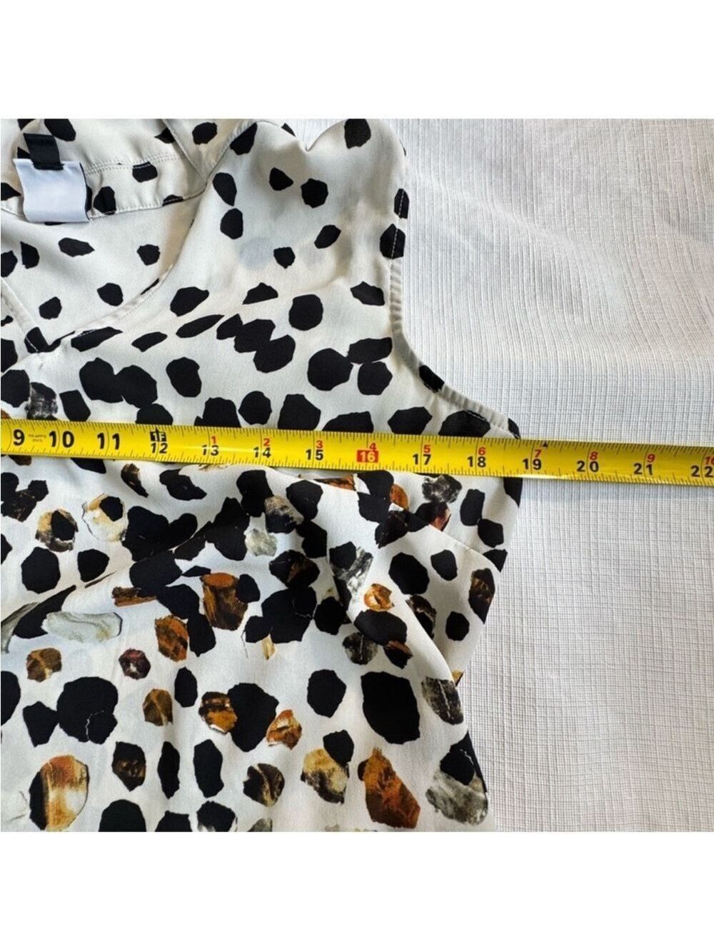 CAbi Black and Brown Sleeveless Notched Collar Blouse - Picture 6 of 7